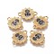 Brass Links Connectors, Long-Lasting Plated, Flower with Octopus, Real 18K Gold Plated & Gunmetal, 18x23.7x1.8mm, Hole: 3mm