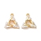 Brass Micro Pave Clear Cubic Zirconia Charms, Cadmium Free & Nickel Free & Lead Free, Triangle, Real 18K Gold Plated, 13x13x4mm, Hole: 1.2mm