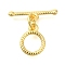 Brass Toggle Clasps, Ring, Golden, Ring: 10x7.8x1mm, Hole: 1.2mm, Bar: 4x15x1mm, hole: 1.2mm