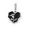 Brass Enamel Micro Pave Cubic Zirconia Pendants, Cadmium Free & Nickel Free & Lead Free, Heart, Flower, Platinum, 21x21x7mm, Hole: 6x4mm