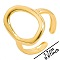 Vintage Stainless Steel Couple Rings, Hollow Oval Open Cuff Rings for Men and Women, Golden