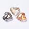 Glass Pendants, Heart, Mixed Color, 42x43.5x15mm, Hole: 2mm