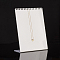 Acrylic Organic Glass Necklaces Displays, L-Shaped Necklaces Display Stand, Rectangle, White, 20x7.5x25.5cm