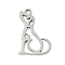 201 Stainless Steel Pendants, Dog Charms, Stainless Steel Color, 16.5x11x1mm, Hole: 1.5mm