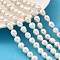 Natural Cultured Freshwater Pearl Beads Strands, Rice, Grade 3A+, White, 8~9mm, Hole: 0.7mm, about 35~36pcs/strand, 13.39''~13.98''(34~35.5cm)