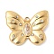 304 Stainless Steel Pendants, with Rhinestone, Butterfly Charms, Real 18K Gold Plated, Crystal, 17x21x3mm, Hole: 1.6mm