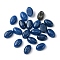 Natural White Jade Cabochons, Oval, Dyed, Marine Blue, 6x4x2~2.5mm