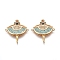 Brass Micro Pave Cubic Zirconia Links connectors, Dancer, Colorful, Golden, 27x25x3mm, Hole: 1.2mm