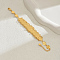Brass Coin Link Bracelets, Cable Chains Bracelets for Women, Real 18K Gold Plated, 7-7/8 inch(20cm)