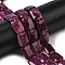 Natural Dyed Malaysia Jade Beads Strands, Rectangle, Medium Violet Red, 18~18.5x13~13.5x4.5~5mm, Hole: 1.2mm, about 22pcs/strand, 15.87''(40.3cm)