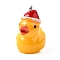 Resin Pendants, Duck with Santa Hat Charms, with Platinum Iron Loops, Yellow, 28x18x26mm, Hole: 2mm
