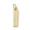 Brass Pendants, with Jump Ring, Letter Charms, Rack Plating, Long-Lasting Plated, Cadmium Free & Lead Free, Real 18K Gold Plated, Letter I, 15x3.5x1.5mm, Hole: 3.5mm