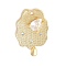 Brass Micro Pave Clear Cubic Zirconia Pendants, Cloud Charms, Rack Plating, Lasting Plated, Nickel Free, Real 18K Gold Plated, 23x15x3mm, Hole: 1.4mm