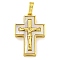 Brass Pendants with Shell, Cadmium Free & Lead Free, Cross, Real 18K Gold Plated, 23.5x16x4.5mm, Hole: 3.5x6mm