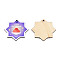 Single-Sided Printed Wood Big Pendants, Star Charm with Food & Word Eid Mubarak, Medium Slate Blue, 54.5x54x2mm, Hole: 3.5mm
