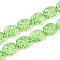 Baking Paint Transparent Glass Beads Strands, Oval & Bee, Lime Green, 15.5x13.5x7.5mm, Hole: 1mm, about 40pcs/strand, 24.80 inch(63cm)