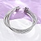 Iron Round Snake Chains, Thick Mesh Chains for Connector Charms Bracelet Making, Platinum, 8-3/8 inch(21.2cm), Wide: 13.5mm, Hole: 4x4.5mm