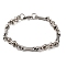 Tarnish Resistant 201 Stainless Steel Bone Link Chain Bracelets, with 304 Stainless Steel Clasps, Stainless Steel Color, 8-5/8 inch(22cm)