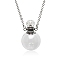 Glass Round Perfume Bottle Necklaces, with Stainless Steel Chains, Clear, 17.72 inch(45cm)