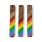 Pride Rainbow Theme Resin & Walnut Wood Pendants, Rectangle, Colorful, 51.5x7.5x3mm, Hole: 1.8mm