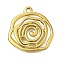 304 Stainless Steel Pendants, Vortex Flat Round Charm, Golden, 23x22.5x1.5mm, Hole: 1.8mm