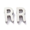 Tarnish Resistant 304 Stainless Steel Charms, Alphabet, Stainless Steel Color, Letter.R, 8x4.5x3mm, Hole: 1.8mm