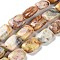 Natural Crazy Lace Agate Beads Strands, Rectangle, 14~15x10~11x5~5.5mm, Hole: 1~1.2mm, about 28pcs/strand, 16.02 inch(40.7cm)