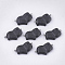 Handmade Porcelain Links connectors, Frosted, with Brass Findings, Piggy Findings, Platinum, Gray, 28~30x19x6.5mm, Hole: 1.5mm
