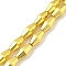 Electroplated Synthetic Non-magnetic Hematite Beads Strands, Rhombus, Golden Plated, 12~12.3x5.2~5.8x5.2~5.8mm, Hole: 1.2mm, about 33pcs/strand, 16.73''(42.5cm)