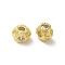 Brass Micro Pave Cubic Zirconia Beads, Round, Real 18K Gold Plated, 4x5x5.5mm, Hole: 1.6mm