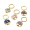 Natural Stone Keychains, with Alloy & 304 Stainless Steel Findings, Ring with Tree of Life, 5.4cm