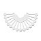 Non-Tarnish 201 Stainless Steel Pendant Links, Laser Cut, Fan, Stainless Steel Color, 19.5x36x1mm, Hole: 1.2mm