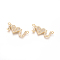 Brass Micro Pave Clear Cubic Zirconia Pendants, Word I Love You, for Valentine's Day, Golden, 8.5x22x2mm, Hole: 1.2mm