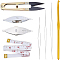 BENECREAT 8Set Bobbin Tatting Shuttle DIY Silver Metal Needle Tatting Sewing Craft Tools, with Iron Shuttles, Aluminum Crochet Hook, Scissor, Soft Tape Measure and Big Eye Beading Needles