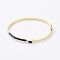 Enamel Teardrop Hinged Bangle with Cubic Zirconia, Real 18K Gold Plated Brass Jewelry, Black, Inner Diameter: 2x2-3/8 inch(5.05x5.9cm)