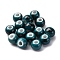 Handmade Porcelain Beads, Round, Dark Slate Gray, 6~7x5~6mm, Hole: 2mm