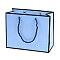 Rectangle Paper Bags with Rope Handles, for Gift Bags and Shopping Bags, Cornflower Blue, 27x8x21cm