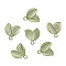 Spray Painted Alloy Pendants, Leaf Charms, Pale Green, 15x14mm, 2pcs/set