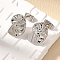 Brass Stud Earrings, Conch, Platinum, 15x11mm