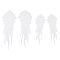 2 Pairs 2 Style Angel Wing Polyester Embroidery Lace Appliques, Ornament Accessories for Cheongsam, Dress, White, 295~415x115~165x4~5.5mm, 1 pair/style