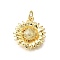 Brass Pendants, Sunflower Charms, Lead Free & Cadmium Free, Rack Plating, Long-Lasting Plated, with Jump Ring, Real 18K Gold Plated, 18.5x17x4mm, Hole: 3.4mm