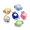 Resin Rhinestone Beads, Candy, with Brass Findings, Heart, 20~20.5x15.5~16mm, Hole: 2.2mm
