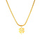 Stainless Steel Clover Pendant Necklaces with Herringbone Chains, Golden, 16.14 inch(41cm)