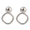 304 Stainless Steel Cartilage Earrings, Stainless Steel Color, Rhombus, 7.5x7.5mm