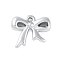 CCB Plastic Pendants, Bowknot, Platinum, 16.5x20x5mm, Hole: 2mm