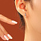Stainless Steel Clear Cubic Zirconia Sword with Moon Stud Earrings, Silver, 11x8mm