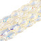 Transparency Electroplate Glass Beads Strands, Fish, AB Color Plated, Half Plated, Lemon Chiffon, 15x8.1x5mm, Hole: 0.9~1mm, about 55pcs/strand, 25.59''(65cm)