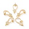 Brass Micro Pave Clear Cubic Zirconia Lobster Claw Clasp, Long-Lasting Plated, Real 18K Gold Plated, 28.5x13x4.5mm, Hole: 2.8mm