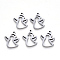 Tarnish Resistant 201 Stainless Steel Pendants, Laser Cut, Angel, Stainless Steel Color, 17x13x1mm, Hole: 1mm