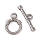 Non-Tarnish 304 Stainless Steel Toggle Clasps, Ring, Stainless Steel Color, Round: 14x11x2.5mm, Bar: 6x19x2mm, Hole: 2mm